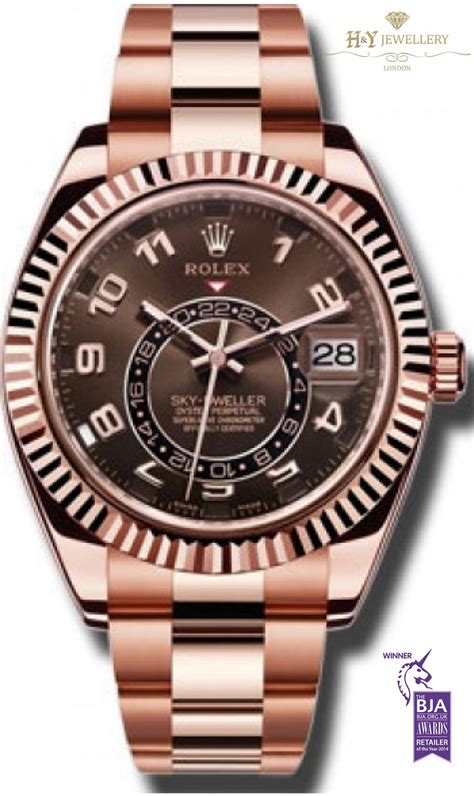 rolex sky dweller rose gold chocolate face|rolex sky dweller 326935.